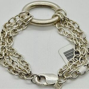 7" Fine Silver Oval Center Link Bracelet .999 Silver 24.5g